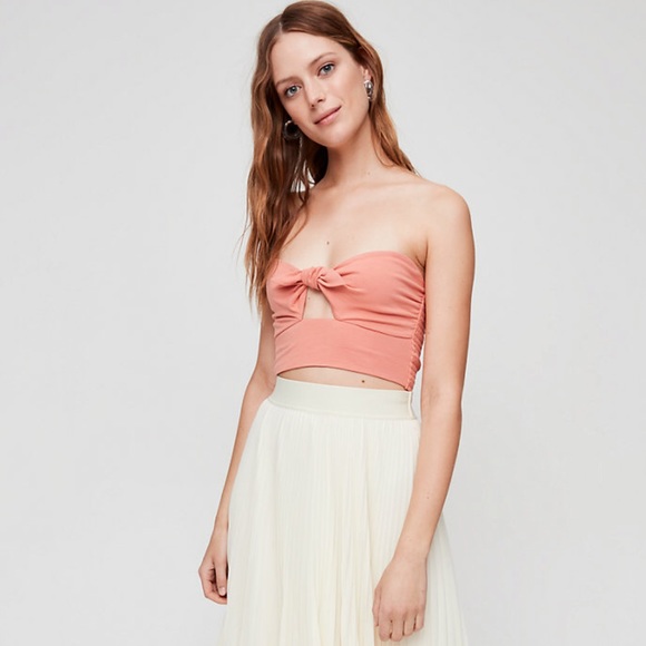 NWT Wilfred Knotted Crop Tank XS Coral - Picture 4 of 5